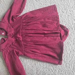 H&M Kids Long Sleeve Dress in Deep Pink